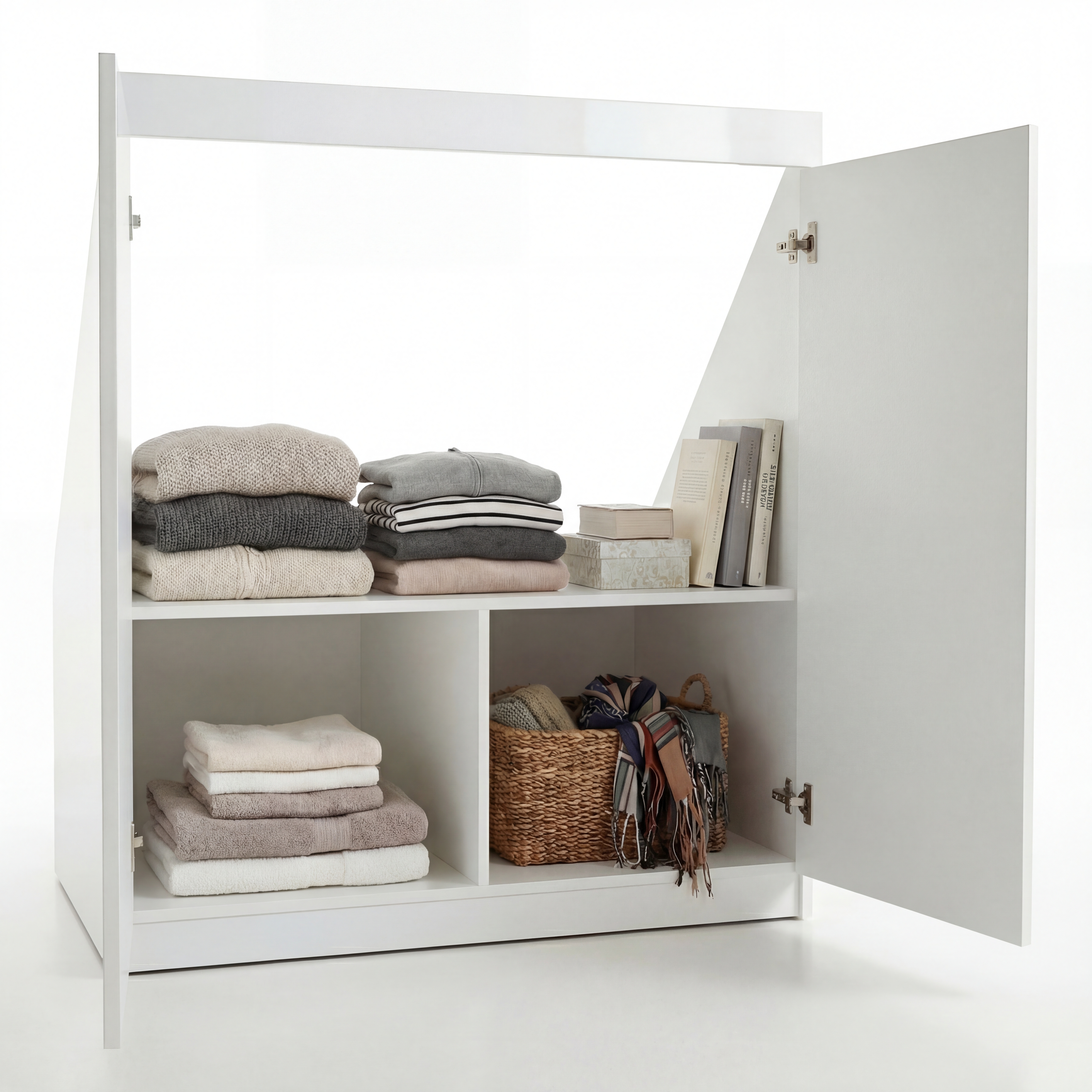 Drempelschrank nach Maß 2-türig – Individuell konfigurierbarer Dachschrägenschrank | Maßanfertigung für Drempel, Nischen & Dachschrägen | Perfekter Stauraum | Made in Germany