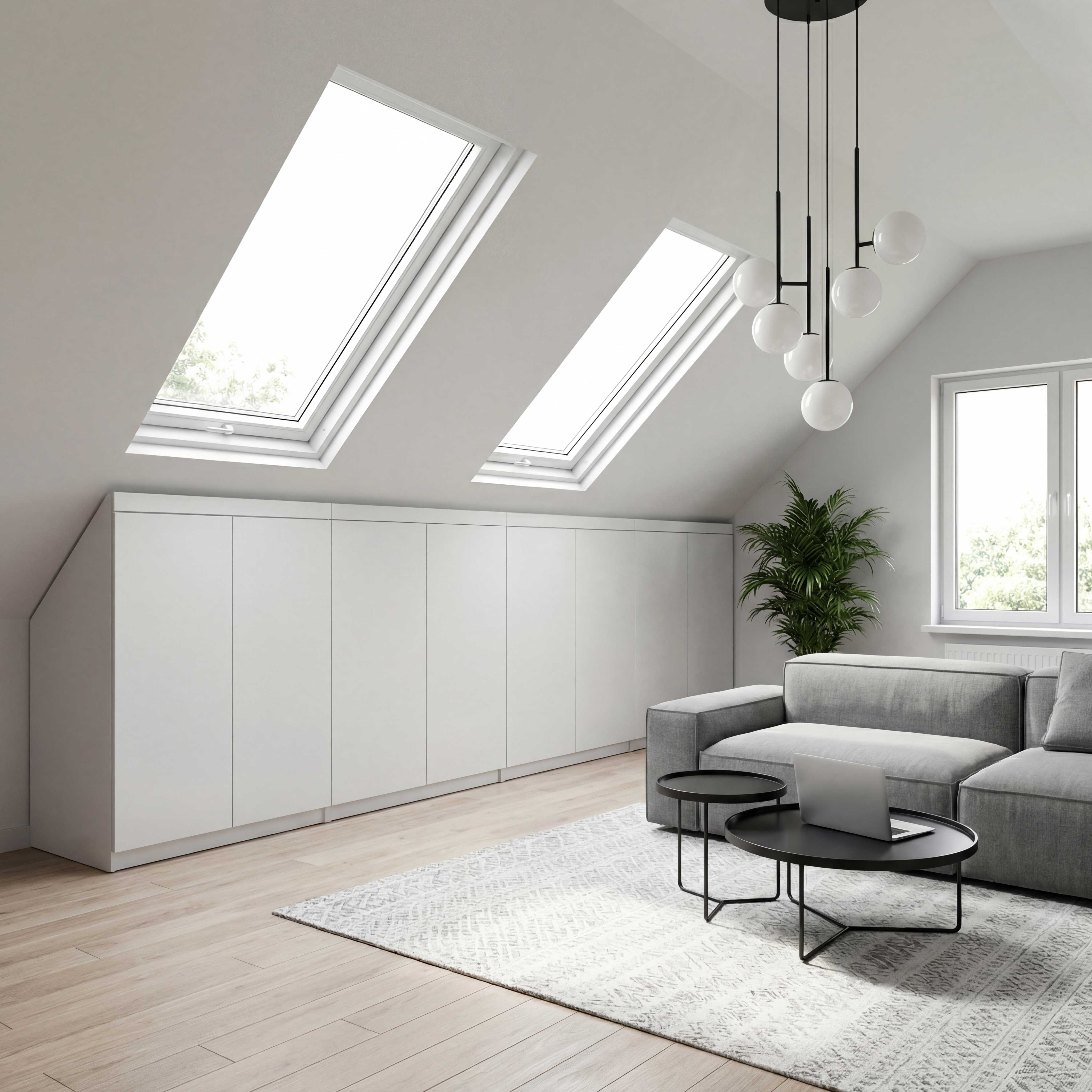 Drempelschrank nach Maß 2-türig – Individuell konfigurierbarer Dachschrägenschrank | Maßanfertigung für Drempel, Nischen & Dachschrägen | Perfekter Stauraum | Made in Germany