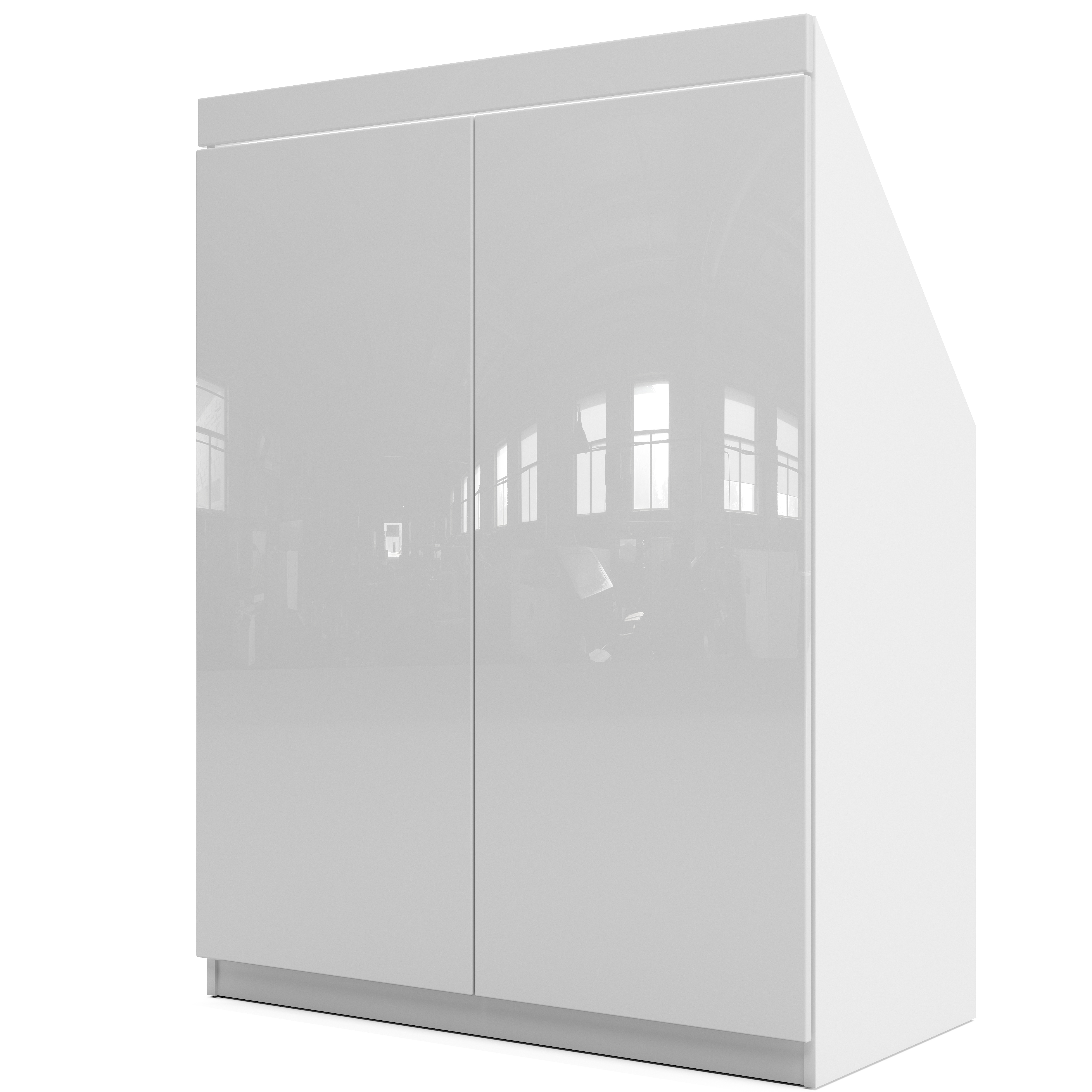 Drempelschrank nach Maß 2-türig – Individuell konfigurierbarer Dachschrägenschrank | Maßanfertigung für Drempel, Nischen & Dachschrägen | Perfekter Stauraum | Made in Germany